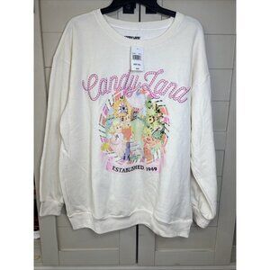 Candy Land Vintage Ivory Oversized Pullover Sweatshirt Women’s Size XXL